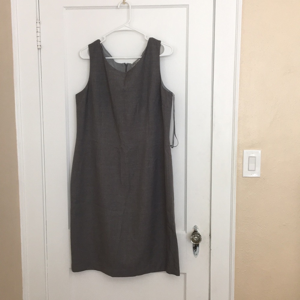 Gray Fitted Business Dress